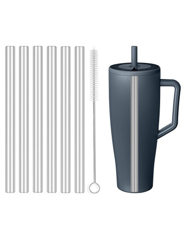 Popotes Reutilizables MIMORE de Acero Inoxidable para Brumate 40 oz - 6 Piezas