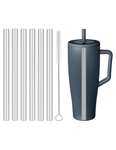 Popotes Reutilizables MIMORE de Acero Inoxidable para Brumate 40 oz - 6 Piezas