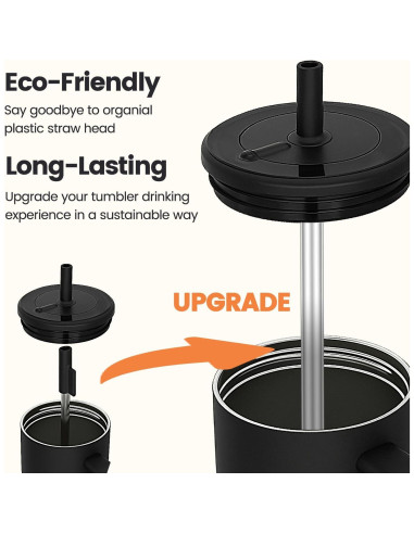 Popotes Reutilizables MIMORE de Acero Inoxidable para Brumate 40 oz - 6 Piezas