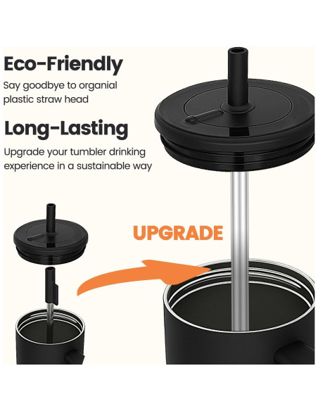 Popotes Reutilizables MIMORE de Acero Inoxidable para Brumate 40 oz - 6 Piezas