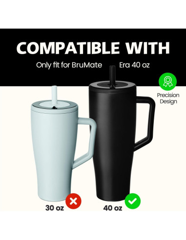 Popotes Reutilizables MIMORE de Acero Inoxidable para Brumate 40 oz - 6 Piezas