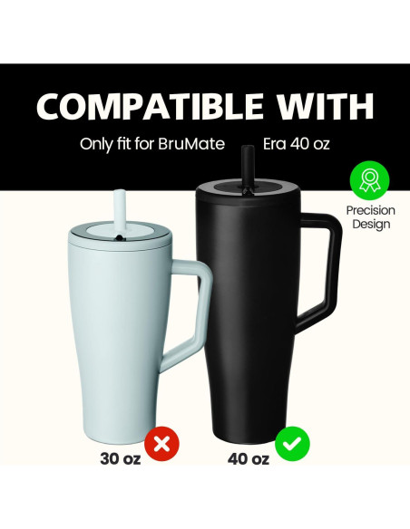 Popotes Reutilizables MIMORE de Acero Inoxidable para Brumate 40 oz - 6 Piezas