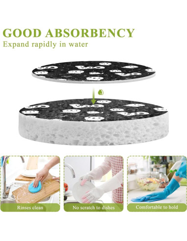 Esponjas de Fregar Halloween Jihqo 3PCS Antirayaduras 9x6.5cm