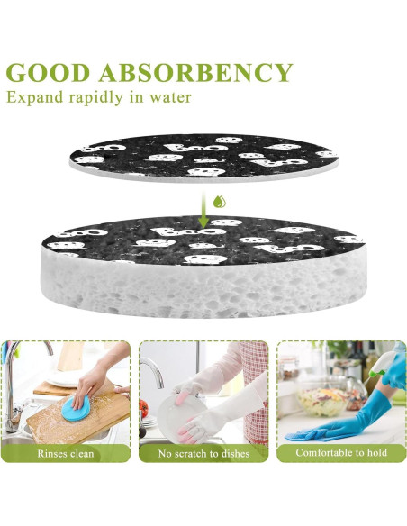 Esponjas de Fregar Halloween Jihqo 3PCS Antirayaduras 9x6.5cm