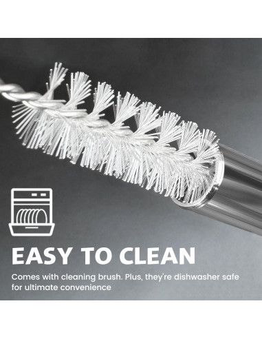 Popotes Reutilizables MIMORE de Acero Inoxidable para Brumate 40 oz - 6 Piezas