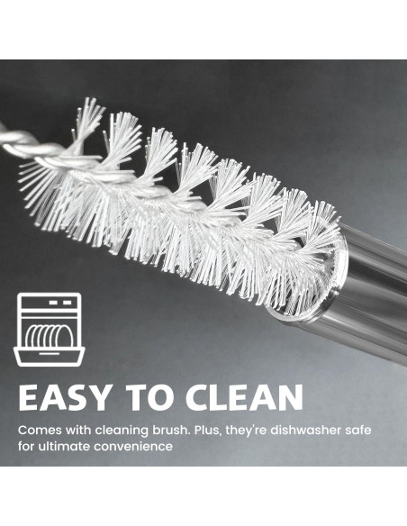 Popotes Reutilizables MIMORE de Acero Inoxidable para Brumate 40 oz - 6 Piezas