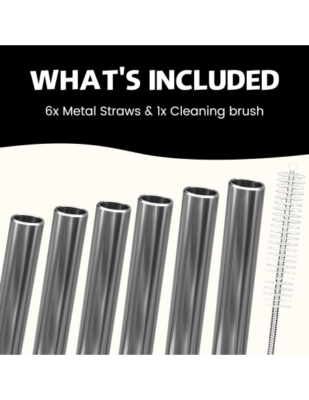 Popotes Reutilizables MIMORE de Acero Inoxidable para Brumate 40 oz - 6 Piezas