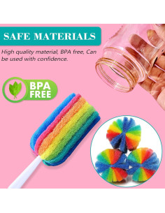 Limpiador de Botellas 4PCS INVODA con Mango Largo y Almohadilla 2