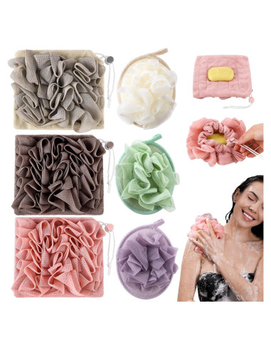 Juego de Esponjas de Ducha Loofah LemonRoad 6 Pcs Exfoliantes