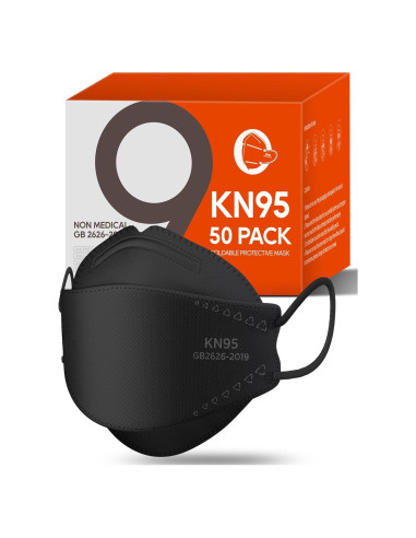Mascarillas KN95 FOXFUN Paquete de 50 Adultos Negra