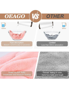 Toalla de Microfibra OEAGO para Cabello - 3 Unidades Anti Frizz 2