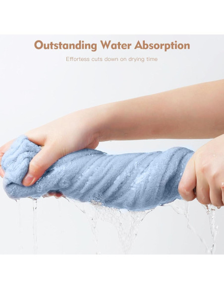 Toalla de Microfibra OEAGO para Cabello - 3 Unidades Anti Frizz