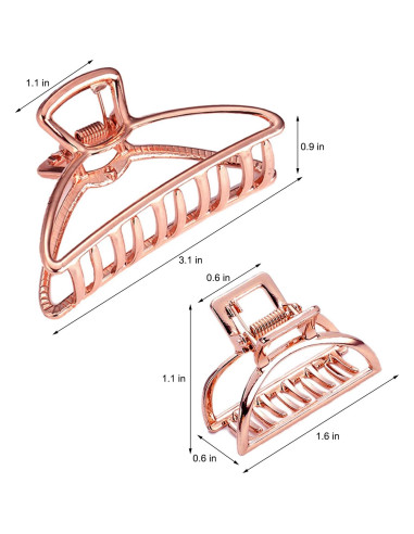 Juego de 8 Clips de Pelo de Metal IAXSEE - 3 y 4 cm