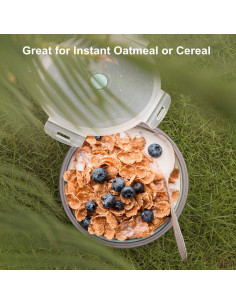 Bowl Colapsable ColorCoral 1200ml Silicona y Tenedor Acero 2