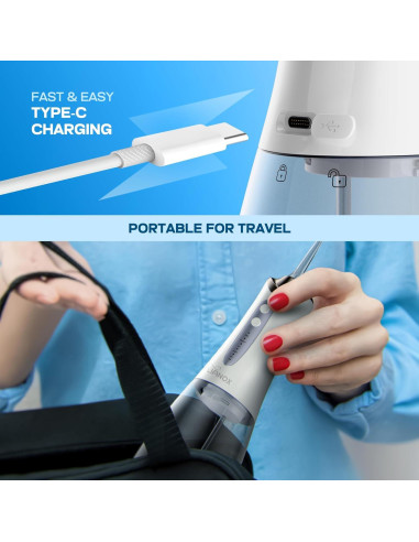 Irrigador Oral Inalámbrico Lianox LX-WF01 300ML 5 Modos IPX7