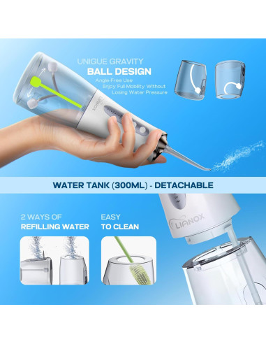 Irrigador Oral Inalámbrico Lianox LX-WF01 300ML 5 Modos IPX7