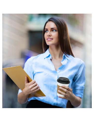 Vasos de Papel Desechables Ginkgo 100 Unidades 12 oz con Tapas