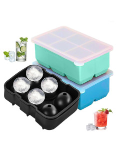 Bandejas de Hielo de Silicona ZSHNYUKX 2-en-1 Grandes