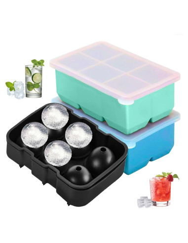 Bandejas de Hielo de Silicona ZSHNYUKX 2-en-1 Grandes