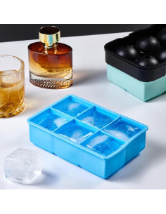 Bandejas de Hielo de Silicona ZSHNYUKX 2-en-1 Grandes 2