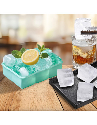 Bandejas de Hielo de Silicona ZSHNYUKX 2-en-1 Grandes