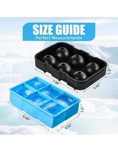 Bandejas de Hielo de Silicona ZSHNYUKX 2-en-1 Grandes