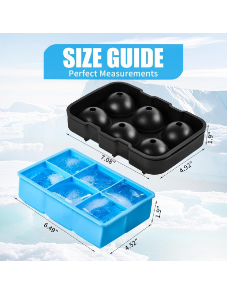 Bandejas de Hielo de Silicona ZSHNYUKX 2-en-1 Grandes