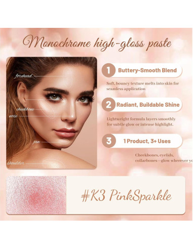 Paleta Iluminadora Brillante YiGuMy K3 PinkSparkle 59g