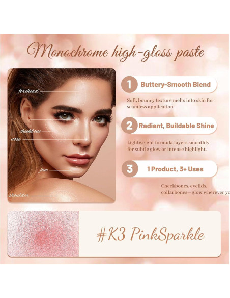 Paleta Iluminadora Brillante YiGuMy K3 PinkSparkle 59g