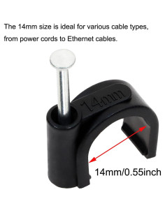 Clips de Cable Ethernet Mini Skater 100-Pack 14mm con Clavo 2
