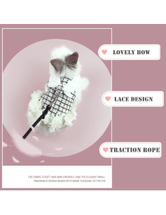 Arnés y Correa Ajustable Kcjuoam para Conejos y Cobayas 2