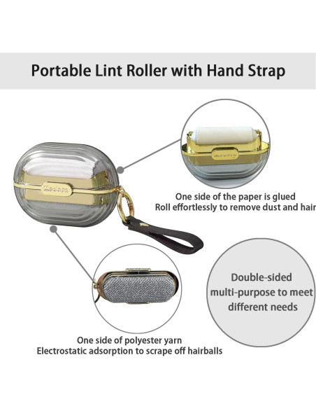 Rodillo Quitapelusas Portátil Biunnru 4 Pcs Doble Cara