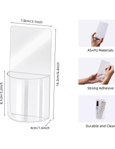 Soportes para Control Remoto Yeeco - 2 Piezas Autoadhesivas 16.3x9x4cm 2