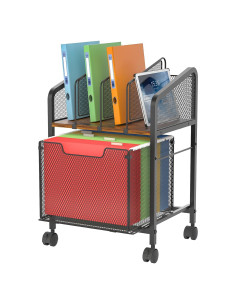 Gabinete de Archivos Rodante Tiaoheka Negro con 2 Cajones y Divisores
