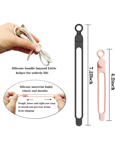 16 Correas de Silicona Reutilizables XORVIDN 10.67cm Organizador