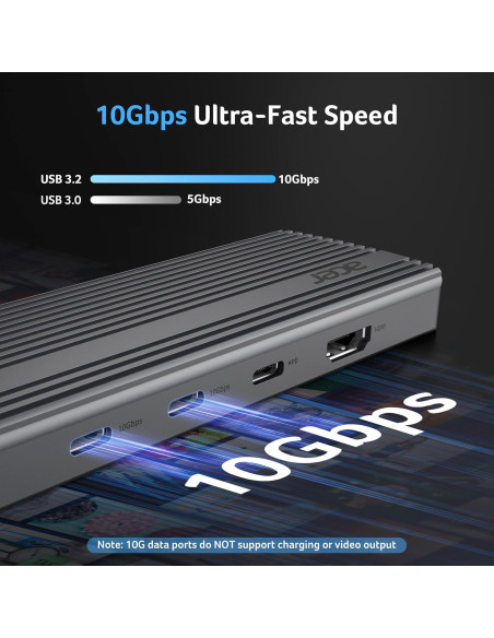 Adaptador Multiport USB C HUB Acer 11 en 1 HDMI 4K VGA 1080P