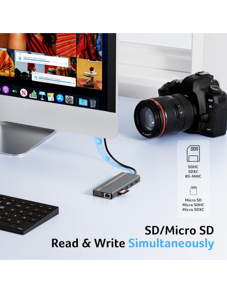 Adaptador Multiport USB C HUB Acer 11 en 1 HDMI 4K VGA 1080P