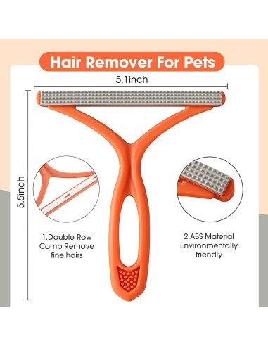 Removedor de Pelo de Mascota Doble Cara Ecológico 14x13cm