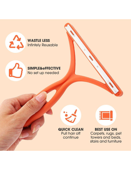 Removedor de Pelo de Mascota Doble Cara Ecológico 14x13cm