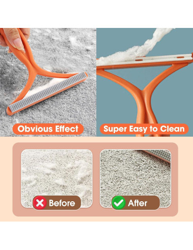 Removedor de Pelo de Mascota Doble Cara Ecológico 14x13cm