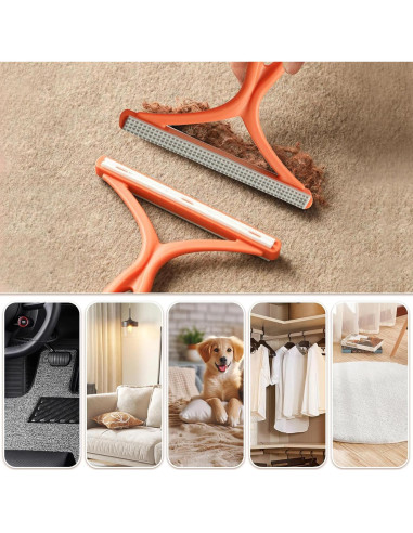 Removedor de Pelo de Mascota Doble Cara Ecológico 14x13cm