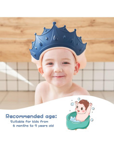 Gorro de Ducha para Bebés FUSACONY Azul - Protección Ojos y Oídos 2