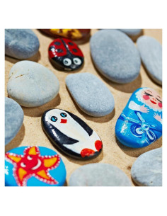 20 Rocas de Río para Pintar PGN - 5-10 cm - Creatividad Infantil