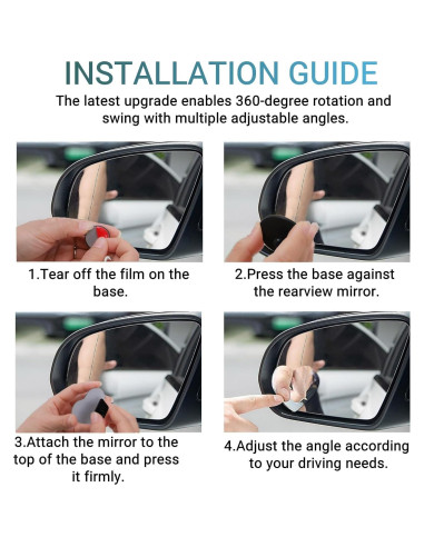 Espejos de Punto Ciego en Forma de Corazón Genérico - 6.35 cm