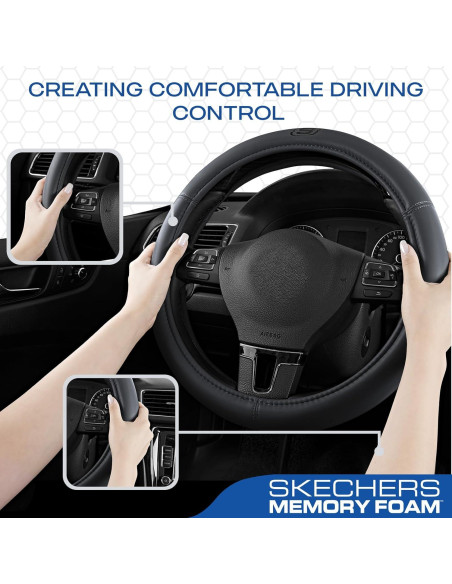 Funda de Volante Skechers Gris - Espuma Memoria 37-38 cm