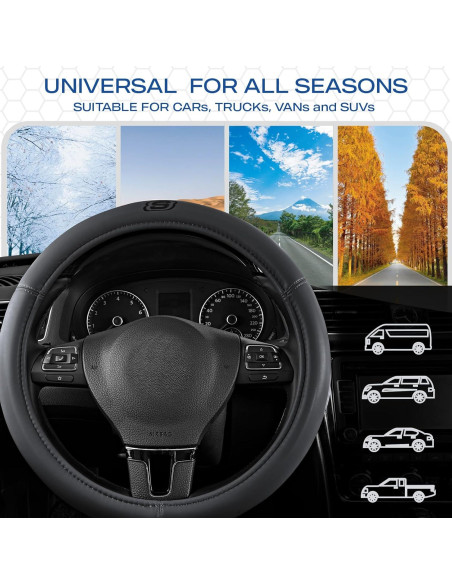 Funda de Volante Skechers Gris - Espuma Memoria 37-38 cm