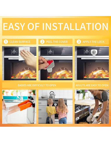 Bloqueo de Puerta de Horno a Prueba de Niños Negro - 1 Pcs