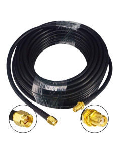 Cable de Extensión Coaxial SMA 10m YovKiss RG58 50 Ohm