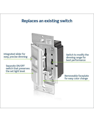 Interruptor Regulador Leviton IPL06-10Z para LED y Halógenas
