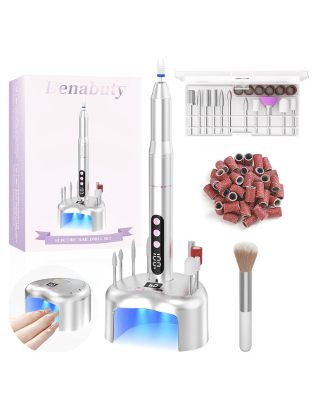 Taladro de Uñas Eléctrico Denabuty DN-2602S 35000RPM con Lámpara UV